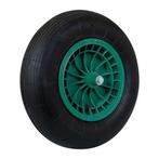 Kruiwagenwiel groen 400x8 + bevestigingsmaterialen, Verzenden, Nieuw