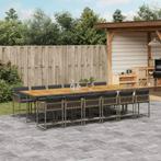 vidaXL 13-delige Tuinset met kussens poly rattan grijs, 2 zitplaatsen, Nieuw, Tuinset, Verzenden