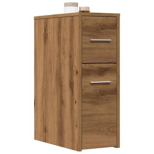 vidaXL Badkamerkast smal met wielen bewerkt hout artisanaal, Huis en Inrichting, Kasten | Overige, Nieuw, Verzenden