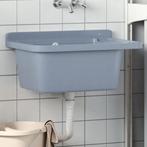 vidaXL Wasbak wandgemonteerd 60x40x28 cm hars grijs, Doe-het-zelf en Verbouw, Sanitair, Verzenden, Nieuw