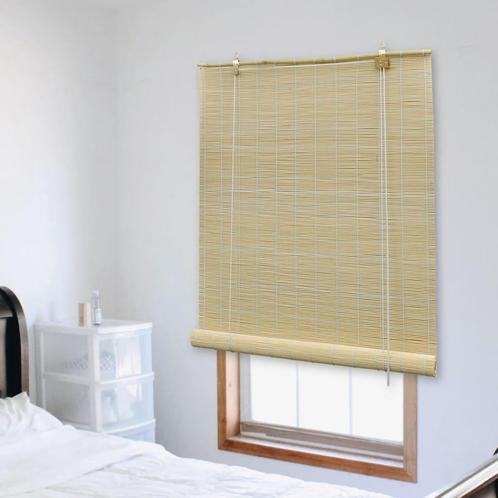 vidaXL Rolgordijn 140x220 cm bamboe naturel, Huis en Inrichting, Stoffering | Gordijnen en Lamellen, Bruin, Nieuw, Verzenden