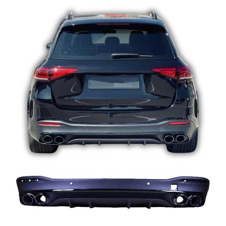 Diffuser voor mercedes gle w167 2019+ zwarte ronde uitlaatsi, Auto-onderdelen, Carrosserie en Plaatwerk, Nieuw