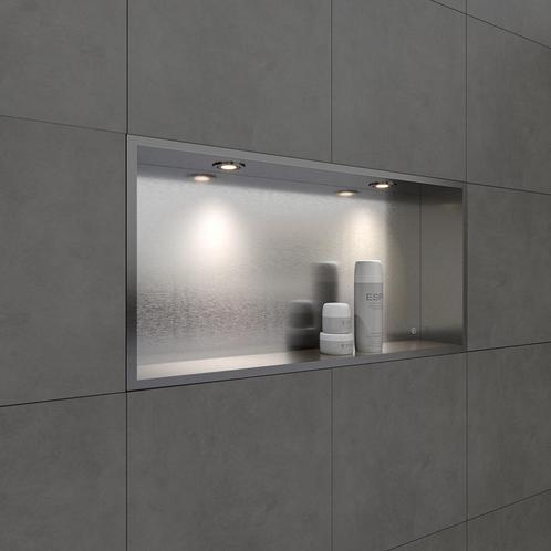 Inbouwnis BWS Alfie 30x60 cm Met LED Verlichting Geborsteld, Doe-het-zelf en Verbouw, Sanitair, Bad, Nieuw, Ophalen of Verzenden
