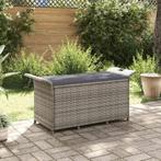 vidaXL Tuinbank met kussen 116x46x57 cm poly rattan grijs, Verzenden, Nieuw, Rotan