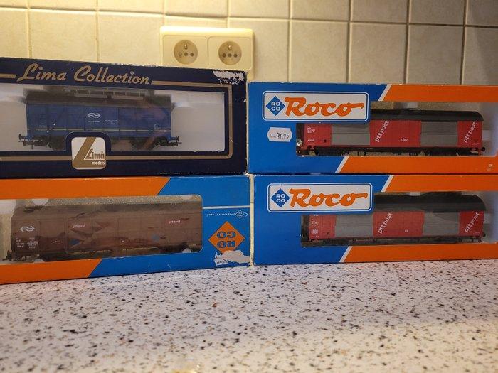 Roco, Lima H0 - Modeltrein goederenwagon (4) - Drie PTT, Hobby en Vrije tijd, Modeltreinen | H0