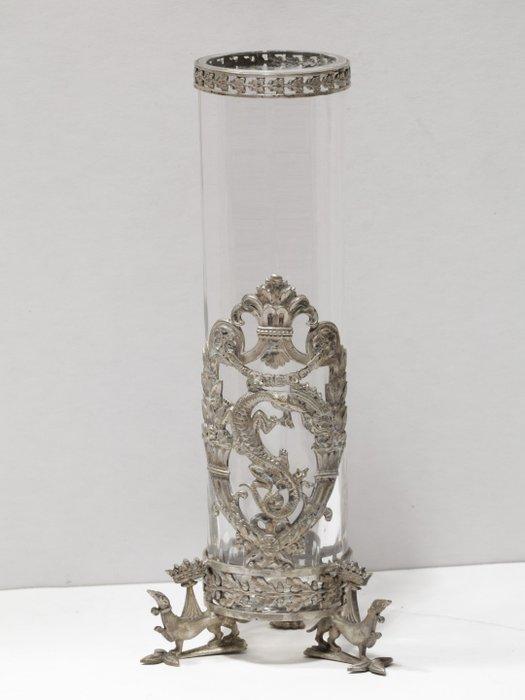 Eenbloemige vaas - Zilverbrons - Prachtige soliflore, Antiek en Kunst, Antiek | Glas en Kristal