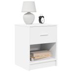vidaXL Nachtkastje met lade 40x34x50 cm wit, Verzenden, Nieuw, Hout