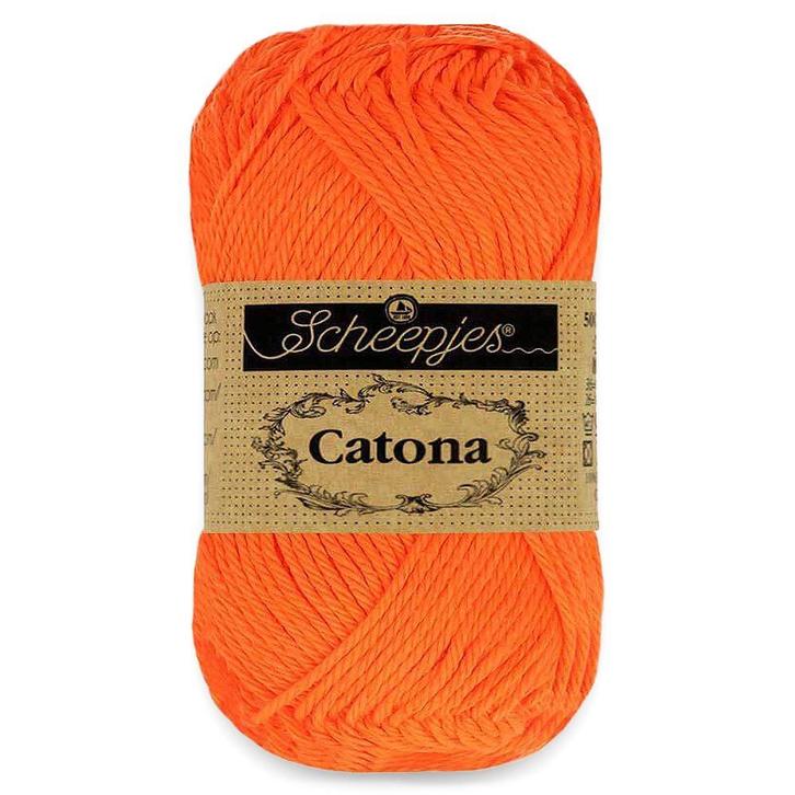 Scheepjes Catona 50 gram - 603 neon oranje - Katoen Garen, Hobby en Vrije tijd, Breien en Haken, Ophalen of Verzenden