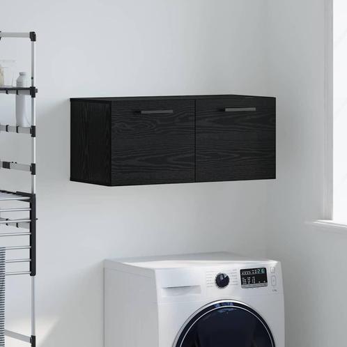 vidaXL Wandkast Zwart eiken 80 x 36.5 x 35 cm Bewerkt hout, Huis en Inrichting, Kasten | Overige, Nieuw, Verzenden