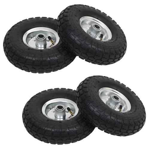 vidaXL Steekwagenwielen 4,10/3,50-4 (260x83) rubber 4 st, Doe-het-zelf en Verbouw, Lieren en Takels, Nieuw, Verzenden