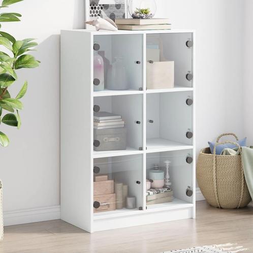 vidaXL buffetkast met deuren 68x37x109 cm bewerkt hout wit, Huis en Inrichting, Kasten | Buffetkasten, 50 tot 75 cm, Nieuw, Overige houtsoorten
