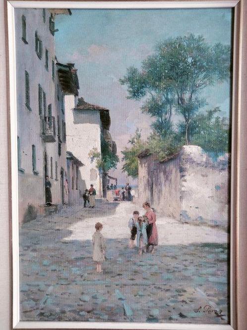 Silvio Poma (1840-1932) - Trastulli dinfanzia, Antiek en Kunst, Kunst | Schilderijen | Klassiek