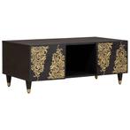 vidaXL Salontafel Zwart 100 x 54 x 40 cm Massief Mango Hout, Huis en Inrichting, 100 tot 150 cm, Verzenden, Nieuw, Minder dan 50 cm