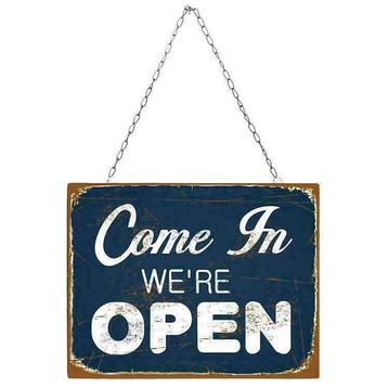 Open - Closed Set van 2 metalen wand retro borden beschikbaar voor biedingen