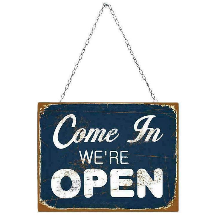 Open - Closed Set van 2 metalen wand retro borden, Zakelijke goederen, Kantoor en Winkelinrichting | Winkel en Inventaris, Ophalen of Verzenden