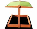 Zandbak - met deksel en dak - hout - 120x120 cm - groen, Kinderen en Baby's, Speelgoed | Buiten | Zandbakken, Ophalen of Verzenden