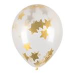 Doorzichtige Confetti Ballonnen Gouden Sterren 5st, Hobby en Vrije tijd, Nieuw, Verzenden