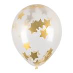Doorzichtige Confetti Ballonnen Gouden Sterren 5st, Verzenden, Nieuw