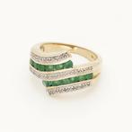 Ring - 14 karaat Geel goud Smaragd - Diamant, Nieuw