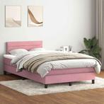 vidaXL Boxspring met matras fluweel roze 120x210 cm, Huis en Inrichting, Slaapkamer | Bedden, Verzenden, Nieuw, Stof