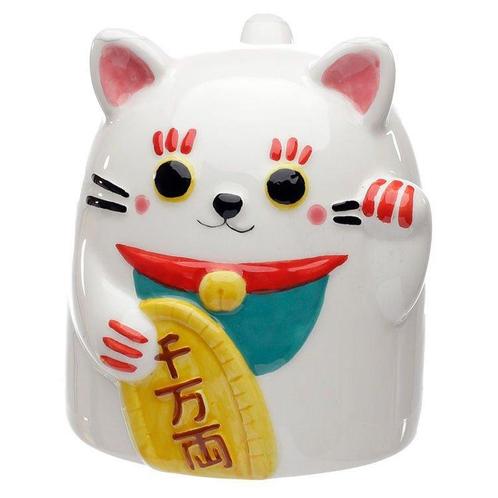 Ondersteboven beker - Maneki Neko Gelukskat NIEUW, Huis en Inrichting, Keuken | Servies, Nieuw, Ophalen of Verzenden