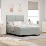 vidaXL Boxspring bed met matras Lichtgrijs 140 x 200 cm, Verzenden, Nieuw, Stof