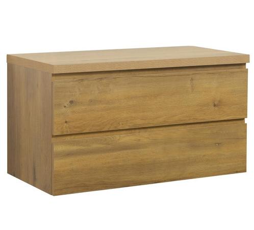 Wastafelkast Angela 90 x 48 cm Eiken Wastafelmeubel, Huis en Inrichting, Badkamer | Badkamermeubels, Nieuw, Wastafelkast, Verzenden