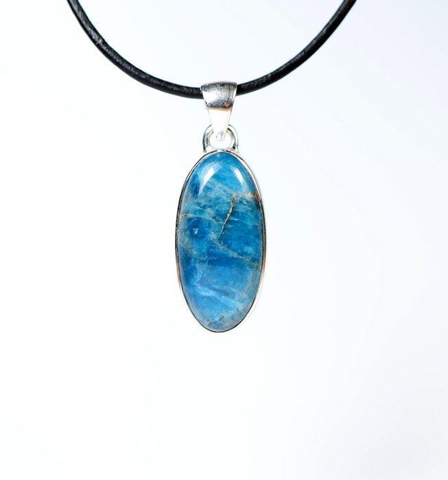 Neonblauw apatiet grote hanger / cabochon / nieuw- 4.88 g -, Verzamelen, Mineralen en Fossielen