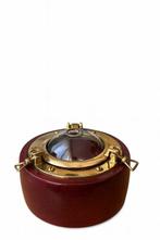 Olielamp - Messing, Hout, Glas - Nautische olielamp