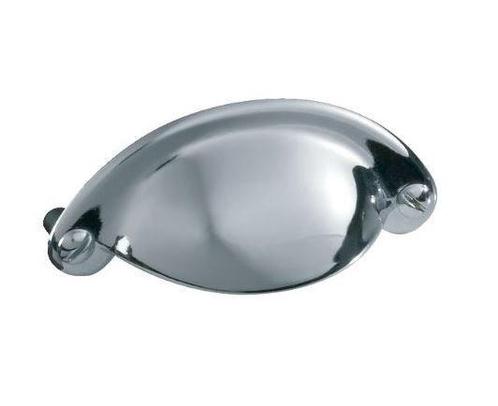 Komgreep Schelp Chroom 64 mm, Doe-het-zelf en Verbouw, Hang- en Sluitwerk, Nieuw, Ophalen of Verzenden