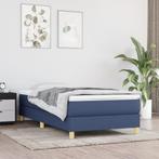 vidaXL Boxspring bed 100x200 cm stof blauw, Huis en Inrichting, 100 cm, Eenpersoons, Nieuw, 200 cm