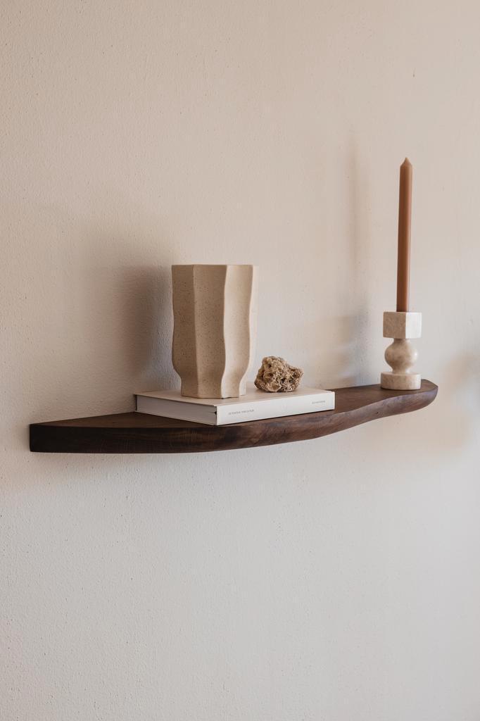 Organische wandplank eiken hout 90 cm - Japandi - 4 cm dik!, Huis en Inrichting, Woonaccessoires | Wandplanken en Boekenplanken