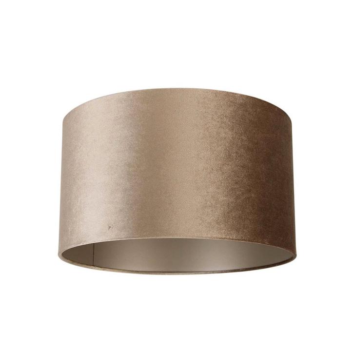 Velours lampenkap taupe rond 35/35/20, Huis en Inrichting, Lampen | Lampenkappen, Nieuw, Rond, Verzenden