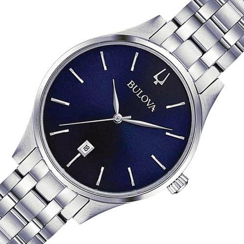 Bulova - Date Steel Collection Blue Edition 2025 - Zonder, Sieraden, Tassen en Uiterlijk, Horloges | Heren