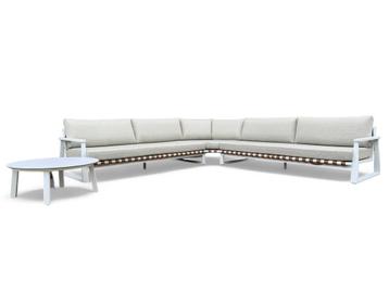Loungeset / Hoekset Molvena | Aluminium Frame Wit beschikbaar voor biedingen