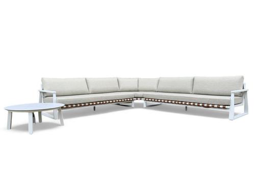 Loungeset / Hoekset Molvena | Aluminium Frame Wit, Tuin en Terras, Tuinsets en Loungesets, Loungeset, Nieuw, 7 zitplaatsen, Ophalen of Verzenden