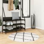 vidaXL Vloerkleed PAMPLONA shaggy hoogpolig Ø 100 cm crème, Verzenden, Nieuw