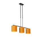 Hanglamp met velours kappen geel met goud 20cm - Combi 3, Huis en Inrichting, Lampen | Hanglampen, Nieuw, Overige materialen, Landelijk / Rustiek