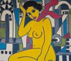 Patricia Kleyman - Jeune fille nue au foulard rouge à New, Antiek en Kunst, Curiosa en Brocante