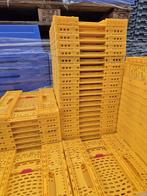 Vouwkrat 400x300x110mm, geel, geperforeerd, gebruikt, Zakelijke goederen, Agrarisch | Werktuigen, Ophalen of Verzenden