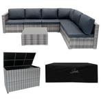 Rotan Modulaire Tuinmeubelen 7 Stuk Grijs Zitbank Tafel Set, Verzenden, Nieuw
