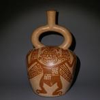 Moche, Peru, Terracotta Meesterwerk Krijger die een