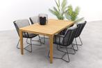 4 Seasons Fabrice - antraciet / Liam tuinset - 180x100 cm., Tuin en Terras, Tuinsets en Loungesets, Verzenden, Nieuw, Hout, Tuinset