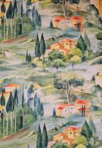 Tessuto Monet stijl Toscaanse landschap paradijs -, Antiek en Kunst