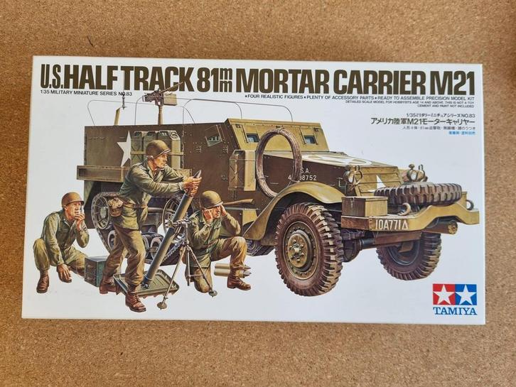 Tamiya 35083 81mm Mortar Carrier M21 1:35, Hobby en Vrije tijd, Modelbouw | Auto's en Voertuigen, Tamiya, Verzenden