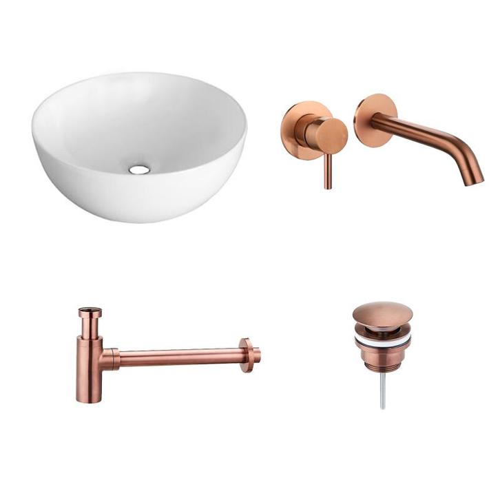 Sani Royal Keramische Waskomset Viona Brons, Doe-het-zelf en Verbouw, Sanitair