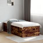 vidaXL Bedframe bewerkt hout gerookt eikenkleurig 75x190 cm, Eenpersoons, Bruin, Verzenden, Nieuw