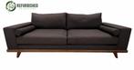 Refurbished 2,5-zits zwart grijs  6 mnd garantie!, Gebruikt, Tweepersoons, 75 tot 100 cm, Rechte bank