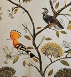 Exclusief Art Nouveau-stof met Upupa en gouden bloemen -