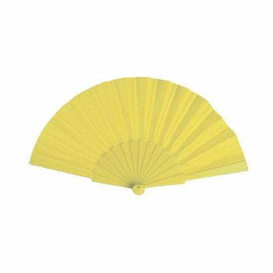 Zomerse waaier geel 23 cm - Waaiers, Hobby en Vrije tijd, Feestartikelen, Ophalen of Verzenden